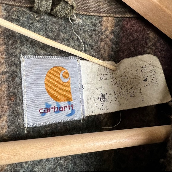 Vintage RARE Carhartt Detroit Olive JB0866 Blanket Lined Jacket - Picture 6 of 7